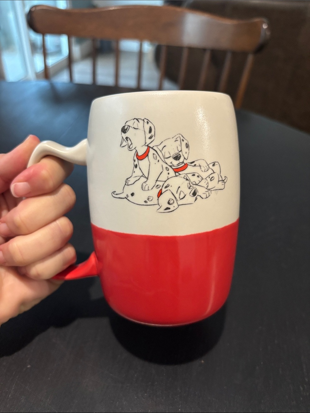 NWT 101 Dalmatians Disney Store Red Dip Glaze Large Coffee Mug